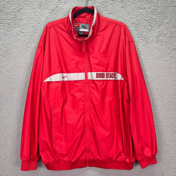 Nike Other - VTG Ohio State Buckeyes Jacket Mens XL Red Windbreaker Nike Full Zip 90s NCAA